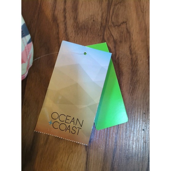 New With Tags Ocean + Coast Swim Tankini Top Size M Pink Green Tropical Floral - Picture 3 of 9